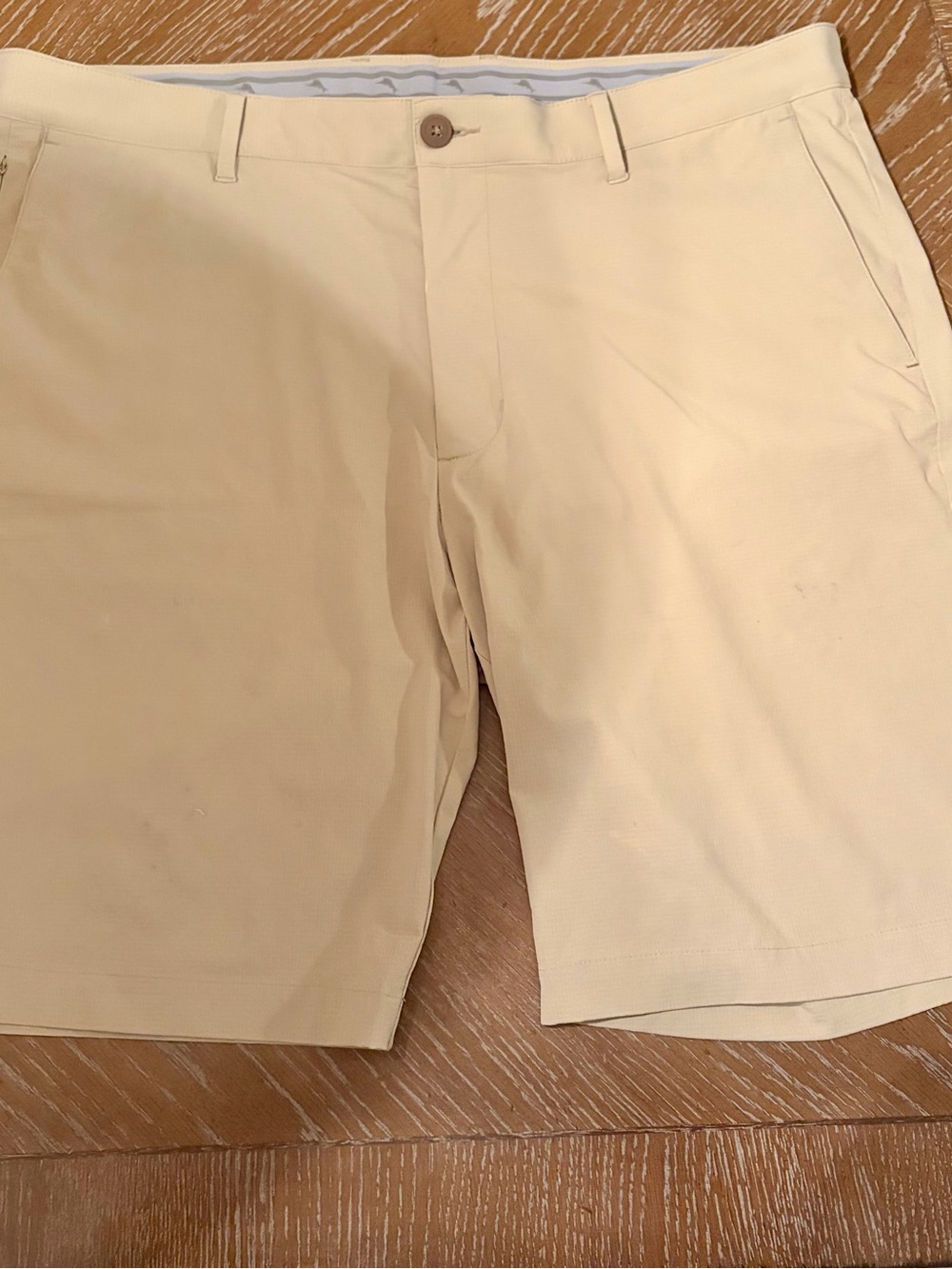 Tommy Bahama Men's Tan Chinos with Blue Pineapple Lining